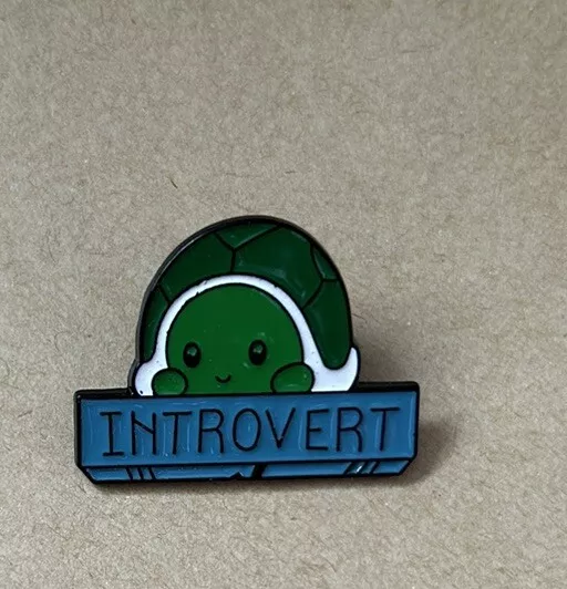 Introvert Enamel Pin Badge Tortoise Turtle Fun Gift