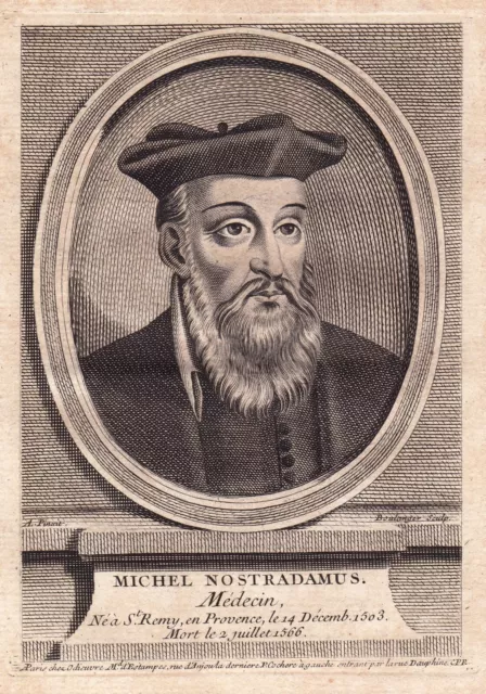 Portrait XVIIIe Michel de Nostredame Nostradamus Saint Rémy de Provence