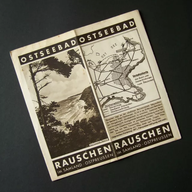 Orig. Reise-Prospekt 1936 Ostsee-Bad Rauschen an d. Bernstein-Küste, Ostpreußen