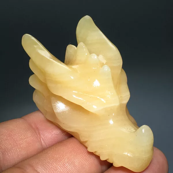 61g Natural Crystal.geode stone.Hand-carved.Exquisite dragon skull.healing 17