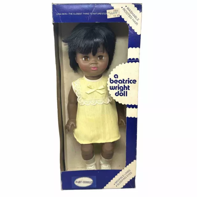 Vintage Beatrice Wright  19" Black Baby Doll AA African American New NRFB