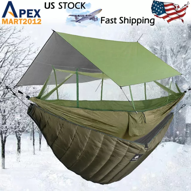 Camping Hammock With Mosquito Net / Under Quilt Blanket/ Rainfly Cover Tarp Fall
