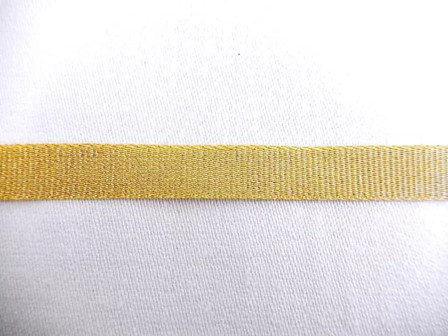 Metallic Gold Woven Flat Ribbon-Gimp-Trim. 3 Yds. + 33"   T-199