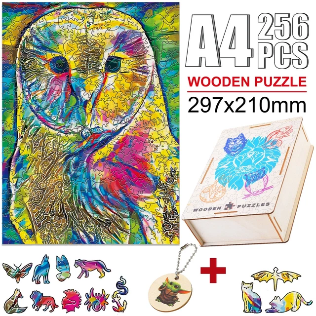 Parrot Owl Animal Jigsaw Puzzles Game Wooden Irregular Shape Intellectual Toy