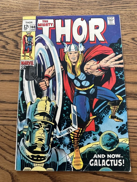 Mighty Thor #160 (Marvel 1969) Jack Kirby Stan Lee Galactus Cover Appearance!