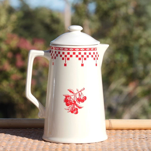 Cafetière/Pichet Faïence Damier Rouge – Le Comptoir De Famille – Vinted 2001 – Vintage