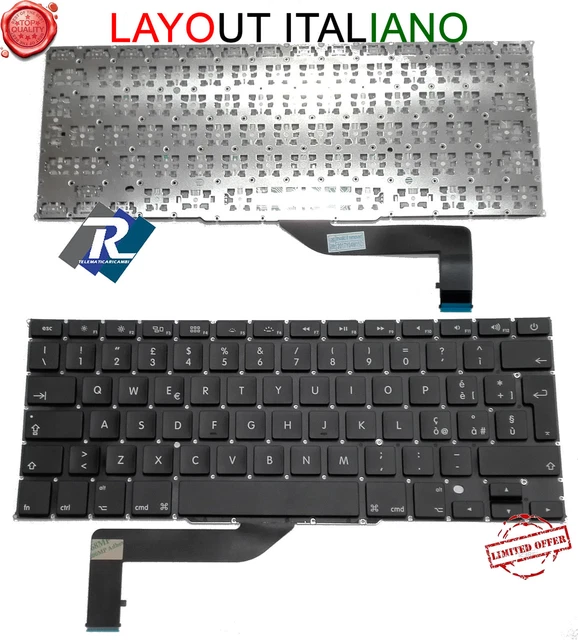 TASTIERA Italiana per Apple Macbook Pro Retina A1398 15" pollici MC975 MC976