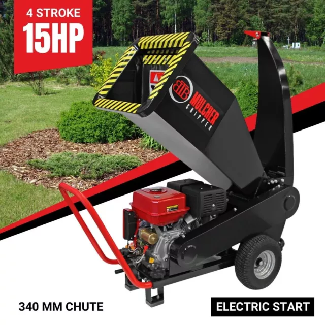 BBT 9000 Series 15hp Petrol 420cc Electric Start Garden Wood Chipper/Mulcher