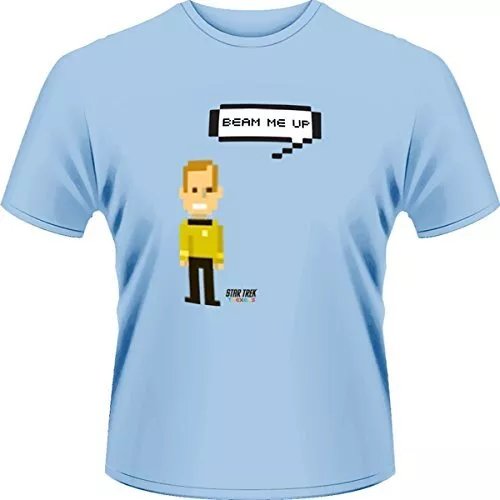 Plastichead Herren Star Trek Kirk Talking Trexel T-Shirt S Blau