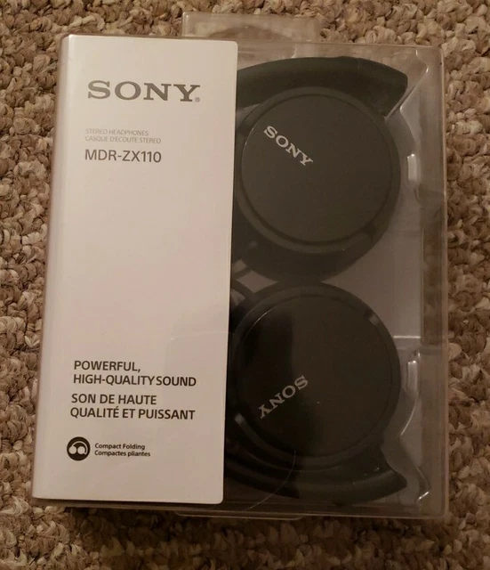 SONY MDRZX110 STEREO Monitor Headphones Black Over Head Folding New