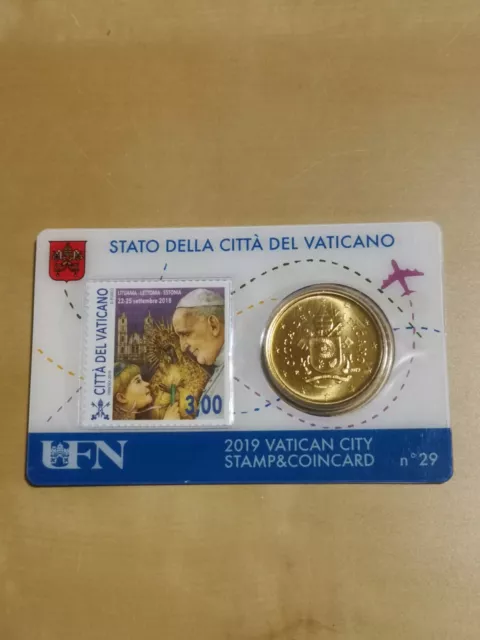 Vatikan Coincard 50 Cent 2019 + Stamp No. 29