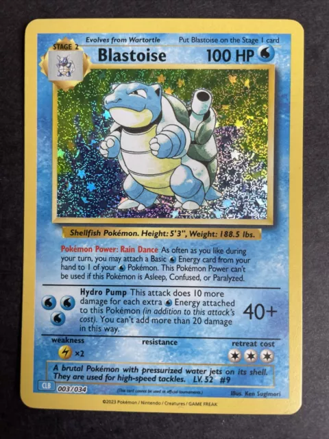 Pokemon Kartenspiel Classic TGC Blastoise CLB 003/034 Holo 2023 selten