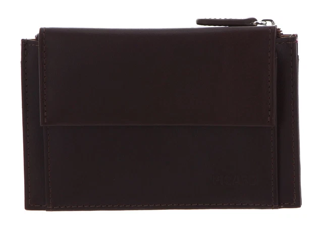 Portacarte Slim 2 Finestre Pelle Portacarte Di Credito Slim In Vera Pelle - 2 Finestre Interno/Esterno, Design Sottile, Colore Marrone Organizer Carte Sottile