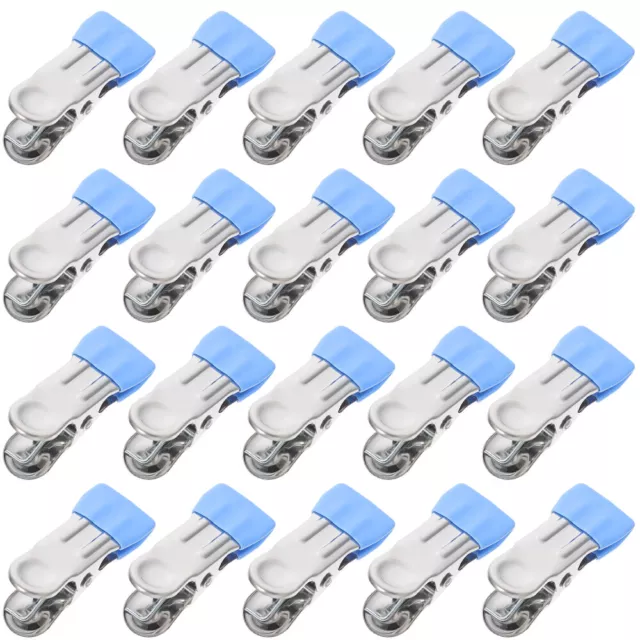 20 Pcs Stainless Steel Seal Clip Food Sealing Clips Clothesline Pegs
