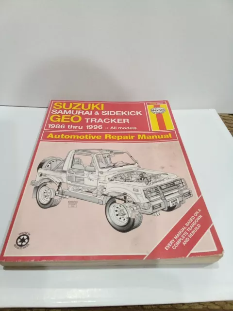 Repair car truck Manual Suzuki Samurai & Sidekick / Geo Tracker 1986-1996 HAYNES
