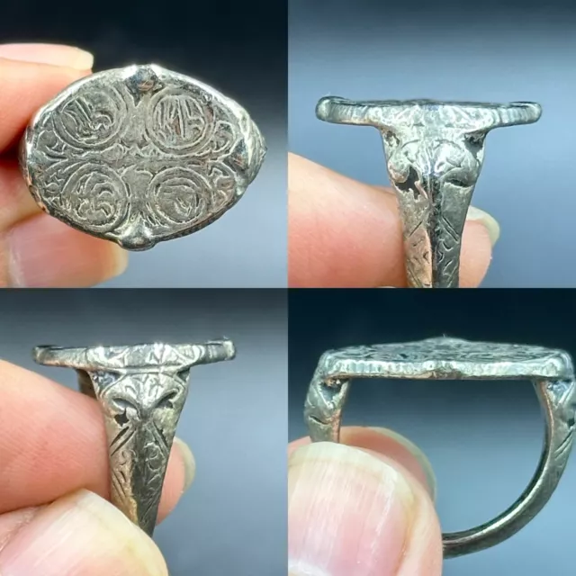 Stunning  Ancient Roman Mix Silver Ring With Unique Design