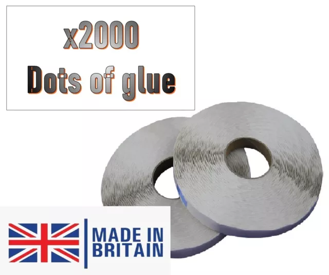 2000 Clear Dots Tape Double Sided Glue Sticky Sticker DIY 15mm Strong Tack