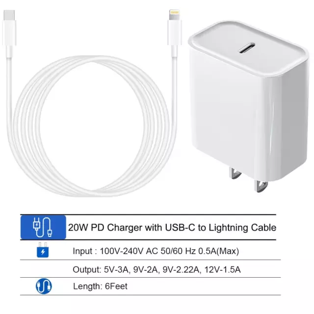 [Apple Mfi Certified] Iphone Fast Charger, 20W USB C Power Delivery Wall Charger 3