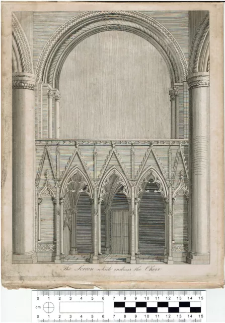 Choir Screen, Southwell Minster. 1801 engraving