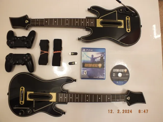 ⚡️PS4 Guitar Hero Live Supreme Party Edition Bundle 2 Guitars No