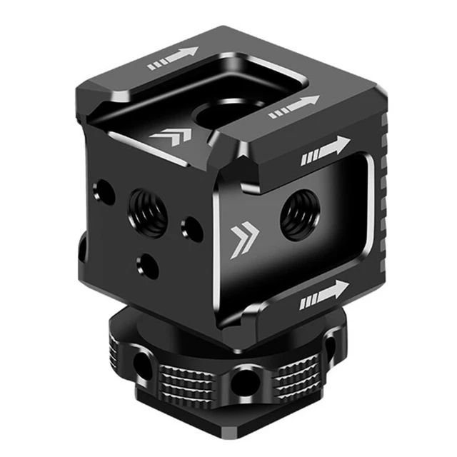 Triple Hot Shoe Base Microphone Mount Rack with 1/4" Screw Stand Bracket