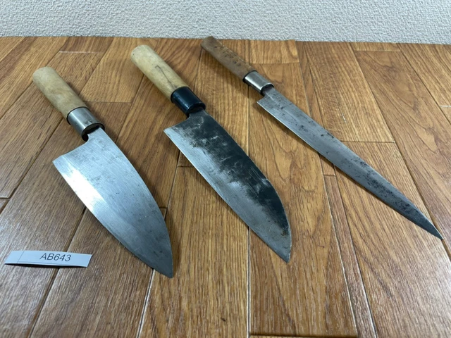 Japanisch Küchenchefs Küche Messer Set 3 Teile Yanagiba Deba Santoku Aus AB643
