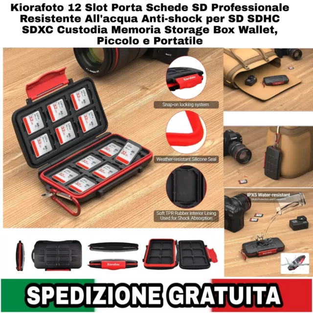 Porta Schede SD Kiorafoto - Custodia Impermeabile Per 24 SD E 24 Micro SD - Foto 7