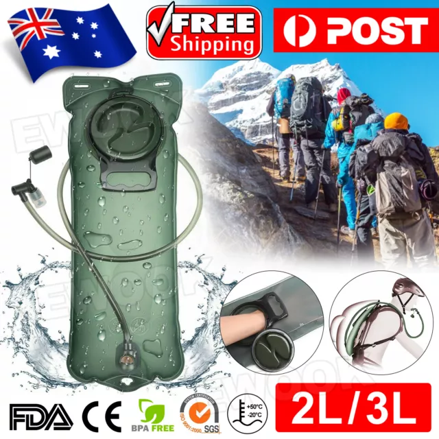 Hydration System Water Bladder Bag Camping Hiking Cycling Backpack 2L/3L AU