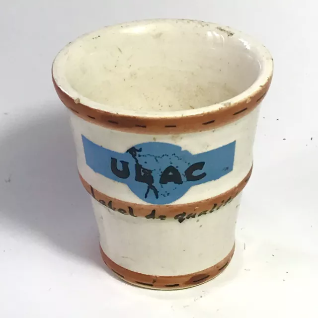 Ca 1930 Pot  publicitaire en faience beurre Ulac beurre des Charentes et Poitou