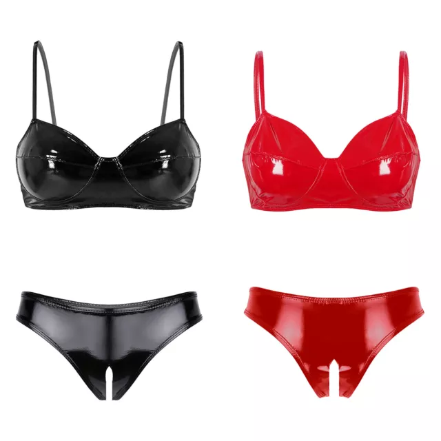 SUPER SALE Latex PEEP HOLE BRA with MOLDED CUPS / RED / Unisex
