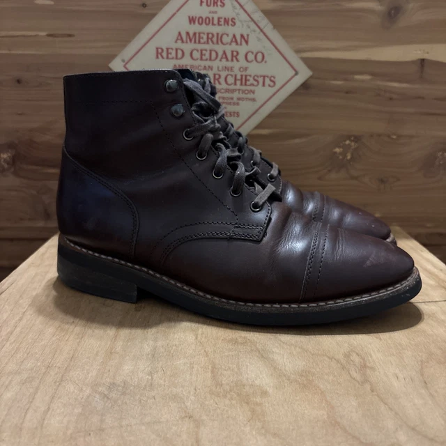 ALLEN EDMONDS PROMONTORY Point Cap Toe Leather Boots Mens 