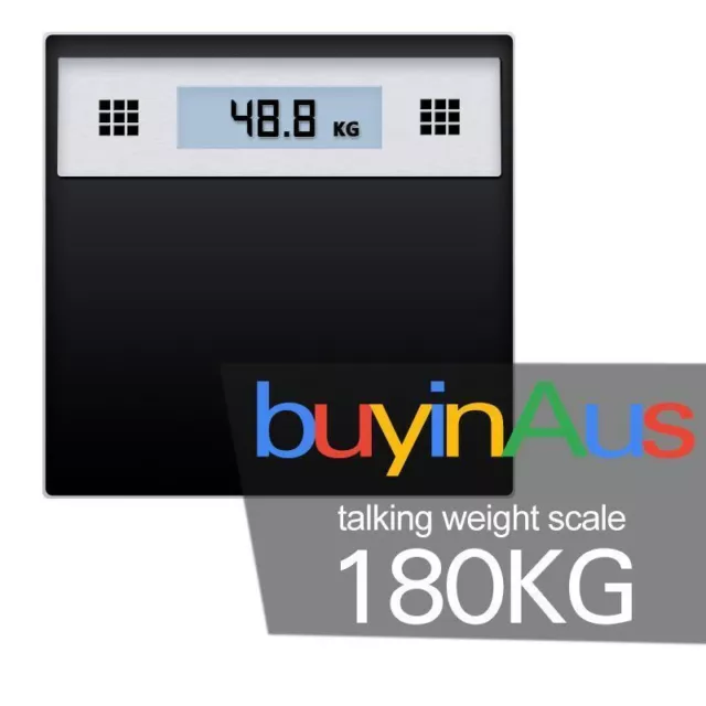 SOGA Electronic Talking Scale Weight 180Kg Fitness Glass Bathroom LCD Display