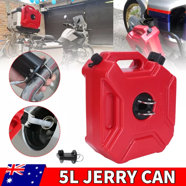 5L Jerry Can Fuel Container Spare Petrol Heavy Duty Red Storage Tank With Pour