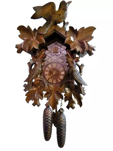 Original Schwarzwald Kuckucksuhr  Uhr mit Pendel und Gewichte