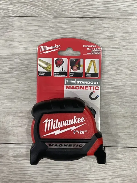 Milwaukee Compact Magnetic Tape Measure 8m