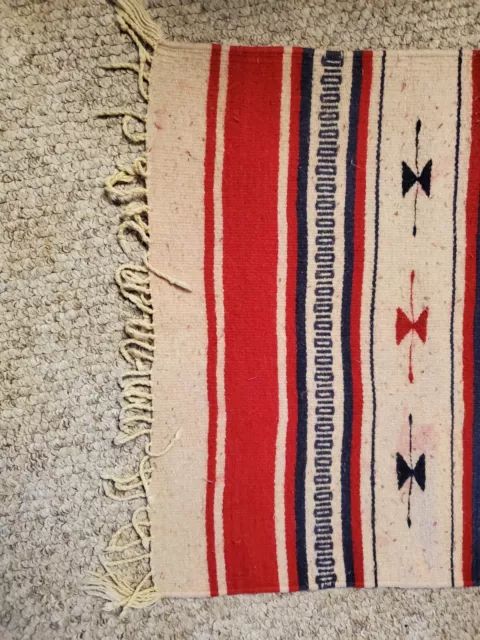 Vintage Hand Woven Zapotec Indian Mexican Oaxaca Wool Rug 2