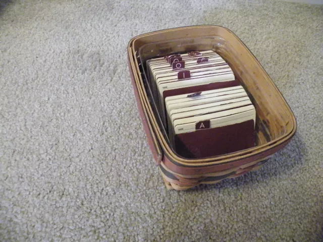 Longaberger Rolodex Address Basket With Dividers and Cards
