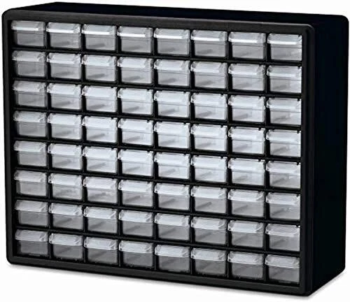 10164 64 Drawer Plastic Parts Storage Hardware and Craft Cabinet, 20" x