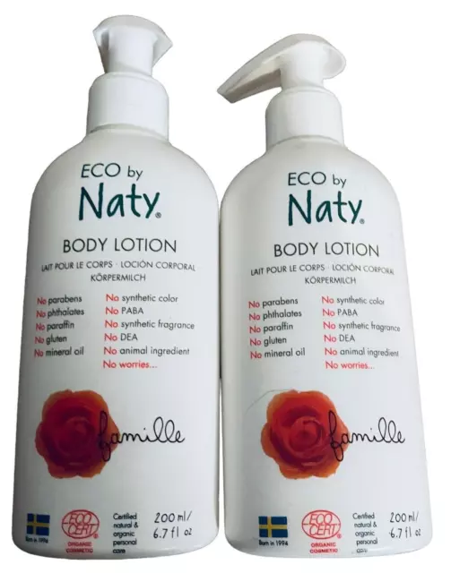 2 x 200ml ECO by Naty Body Lotion Neutral & Organic personal care