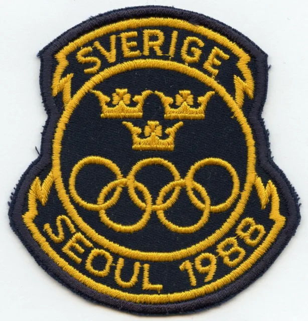 Sweden NOC Official Seoul 1988 Olympic Games Participant Patch Badge !!!
