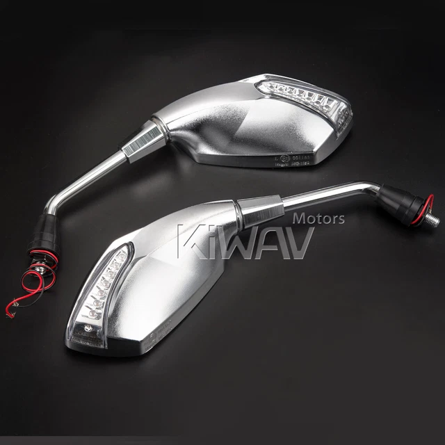 side rétroviseurs chromé mat très lumineux LED indicator 10mm pour motorcycle
