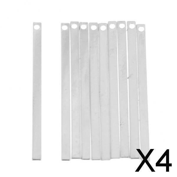 4X 10Set Blank Stamping Tag Anhänger Recatngle Charms Für Schmuckherstellung