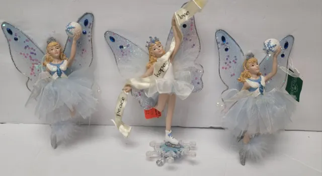 Lot Of 3 Kurt S Adler Snow Queen Princesses Fairy Ballerina Ornaments New !