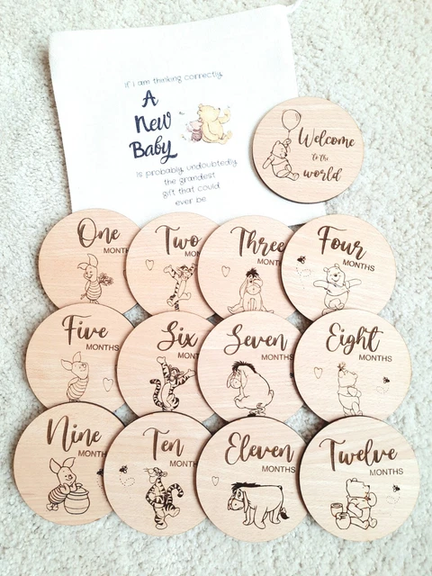 Winnie The Pooh Wooden Baby Milestone Discs Newborn/Baby Gift/Baby Shower Gift