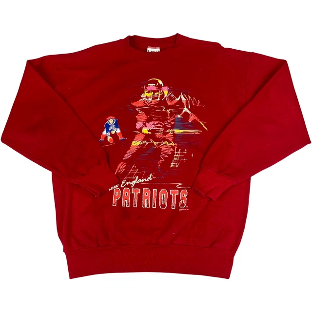 Vintage 1991 Red Signal Sports New England Patriots NFL Crewneck Sweater XL