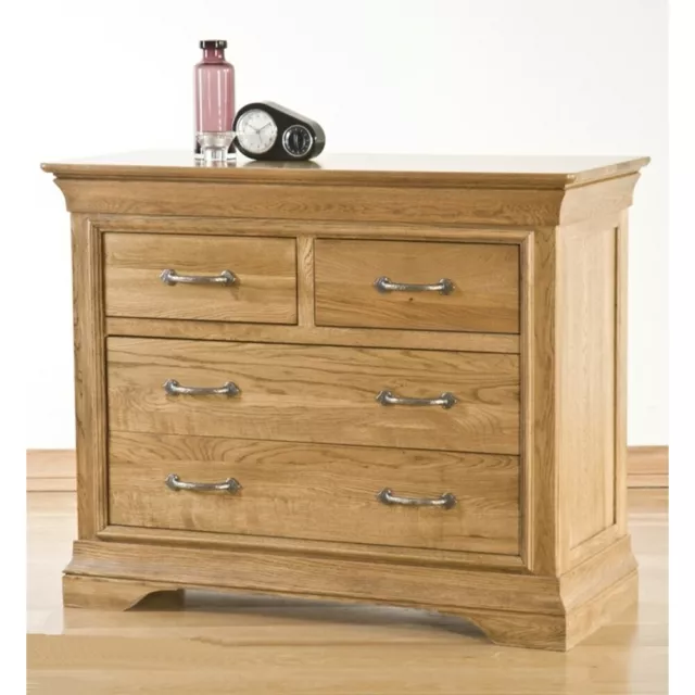 Toulon Solid Oak Bedroom Furniture 2 Over 2 Chest of Drawers