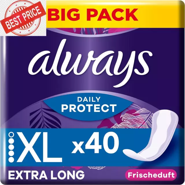 Always Dailies Protect Slipeinlagen Damen, Extra Long (40 Binden) Big Pack, Mit