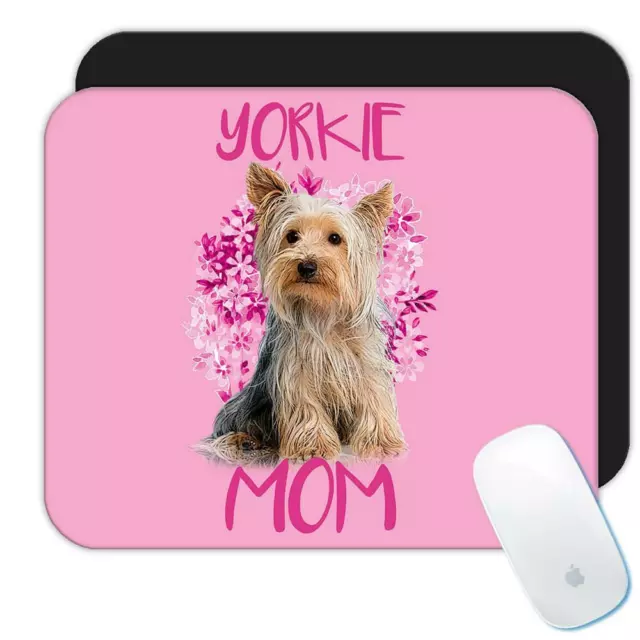 Gift Mousepad : Yorkie Mom Flowers Cute Yorkshire Dog Pet Dogs