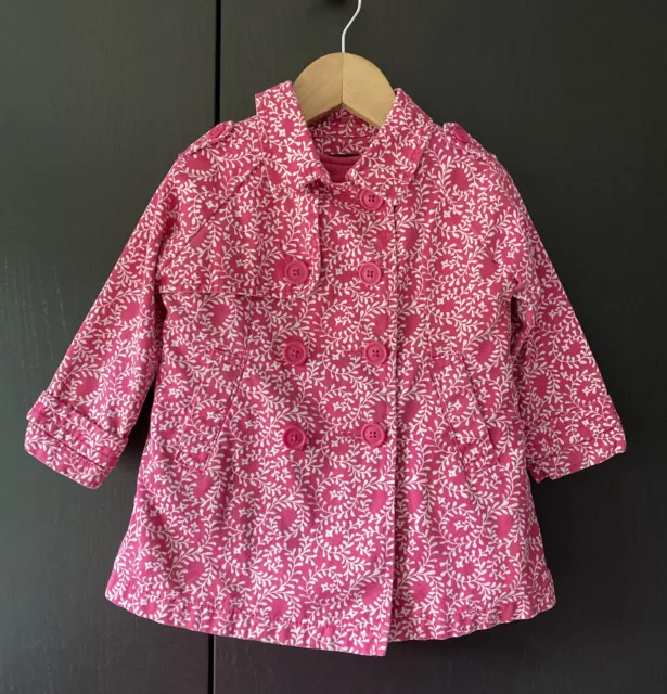 Gorgeous Baby Gap Girls Pink Floral Trenchcoat With Inner Jacket 18-24M