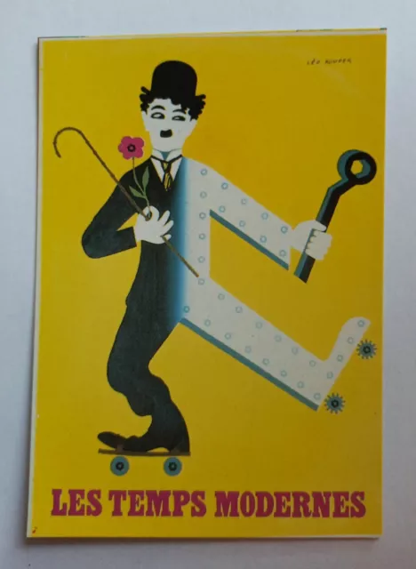 carte postale cinéma film Les temps modernes Charlot Charlie Chaplin Léo Kouper